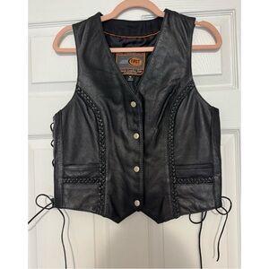 🚫SOLD🚫 Black Leather Vest with Braided Details